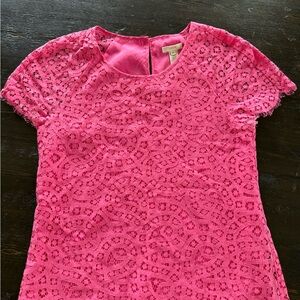 J. Crew Vibrant Pink Lace Blouse size 00